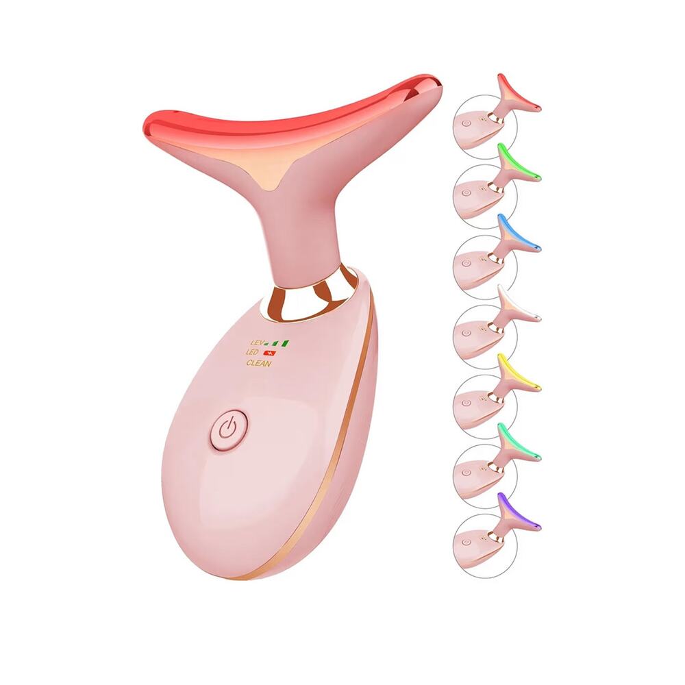 NEW Elishine 7 Color Face and Neck Massager Light Therapy, Red Light Based